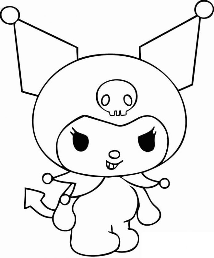 Libro para colorear del personaje de dibujos animados Hello Kitty  imprimible y en línea