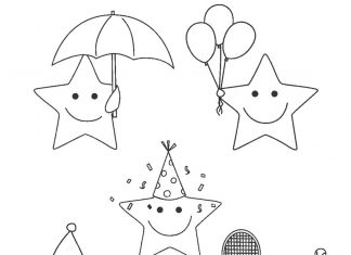 Libro da colorare delle stelle sorridenti per bambini