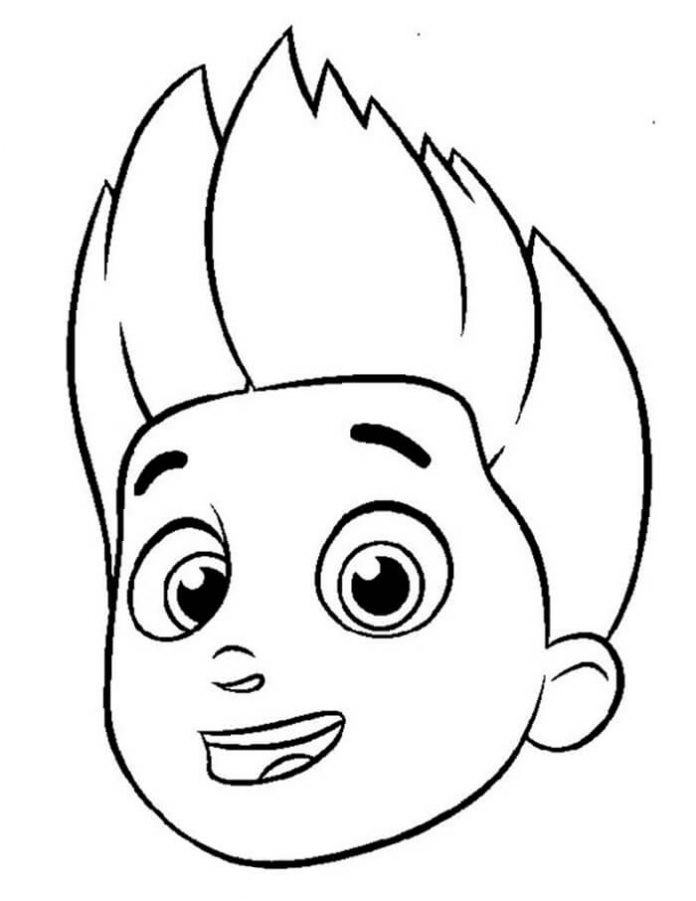 A coloring book of smiling Ryder for children