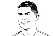 coloring page smiling cristiano