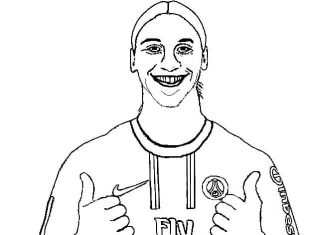 coloring page smiling footballer