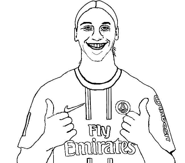 coloring page smiling footballer