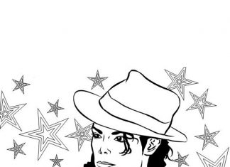 utskrivbart färgblad av den begåvade sångaren Michael Jackson
