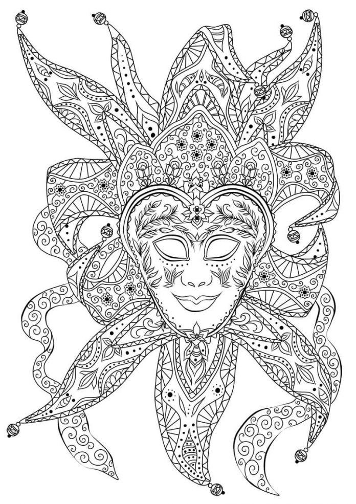 Färgblad venetiansk mask