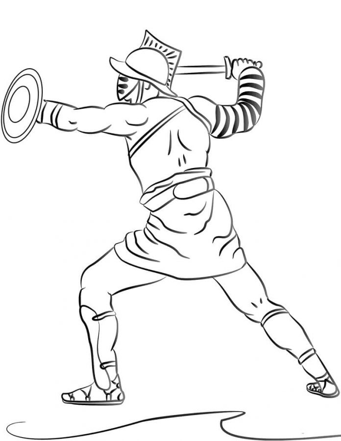 coloring book of a brave gladiator