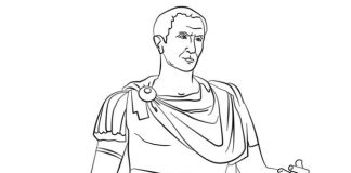 coloring page of the great emperor Julius