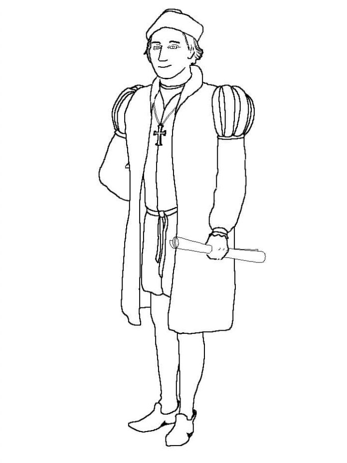 coloring page Italian traveler