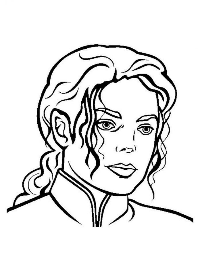 folha de coloração do cantor com cabelo comprido Michael Jackson