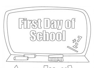 kolorowanka wyprawka na pierwszy dzień w szkole