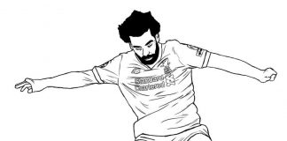 coloring page of Salah - Liverpool's excellent team player