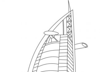 coloring book tall building