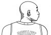 Väritys sivu urheilullinen kaveri Kobe Bryant pojille pojille