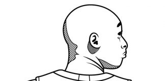 Coloring page of athletic guy Kobe Bryant for boys