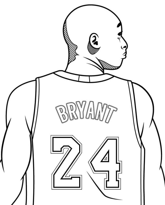 Omalovánky atletického chlapa Kobe Bryanta pro chlapce