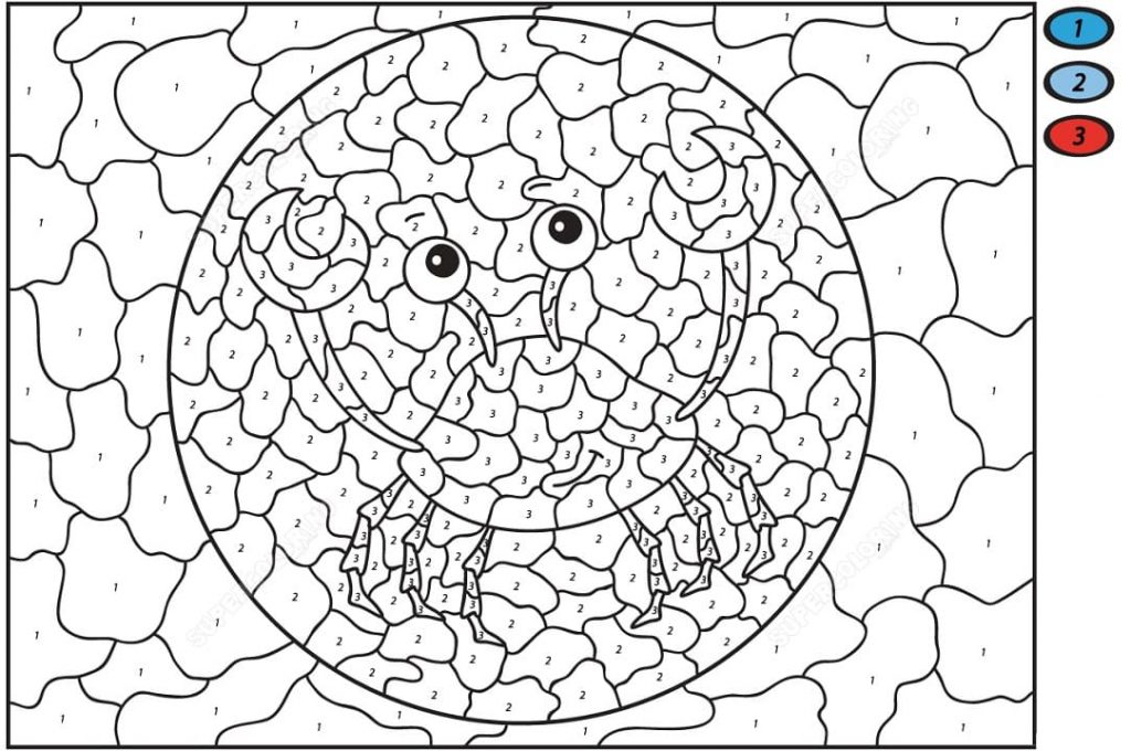 Coloring Book With Instructions crab printable and online