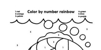feuille de coloriage avec instructions poisson