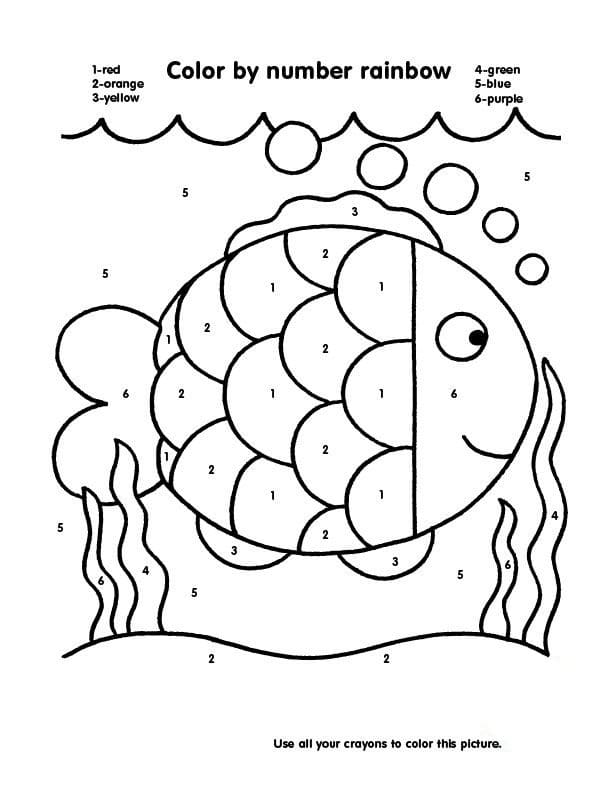 coloring book with instructions fish