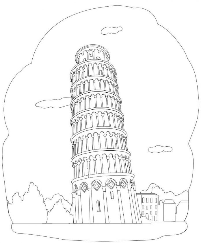 vymaľovánka historickej šikmej veže