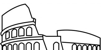 coloring page of the historic coliseum