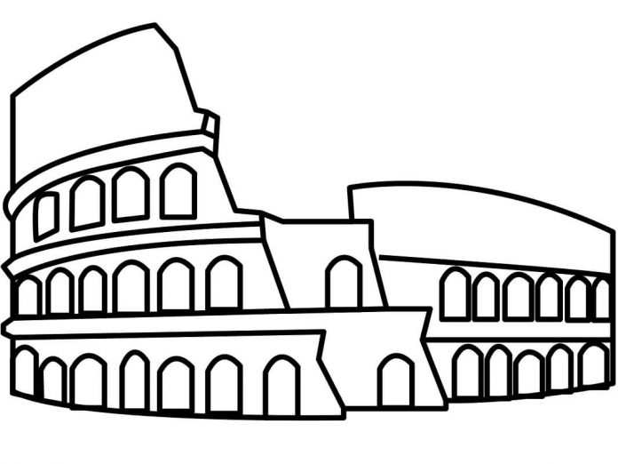 värityskirja historiallisesta Colosseumista