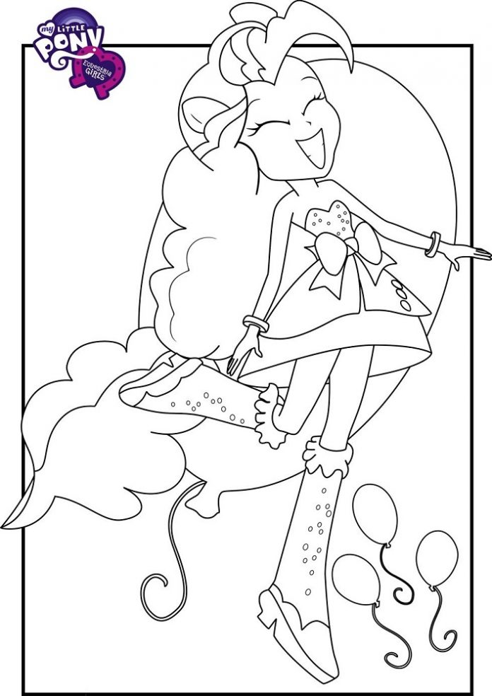 Printable coloring book of happy fairy girl
