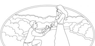 Printable engagement ring coloring book for woman