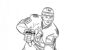 pagina da colorare giocatore NHL del gioco