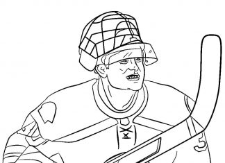 Colorear a un jugador de la NHL con un palo de hockey