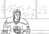 NHL player coloring sheet with the number 9