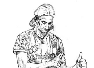 Coloring page of team player Zlatan Ibrahimović