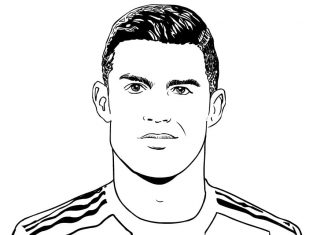 coloring page of Cristiano Ronaldo - Juventus FC match player.