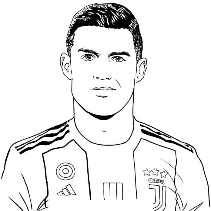 libro para colorear jugador del partido Cristiano Ronaldo - Juventus FC