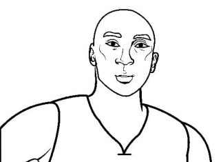 livre à colorier d'un joueur de basket-ball professionnel de la ligue NBA