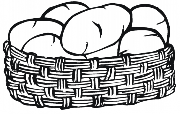 coloring page potatoes in a basket