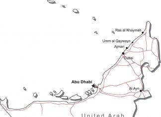 omalovánky mapa Spojených arabských emirátů