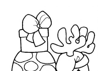 coloring book turtle with reindeer horns