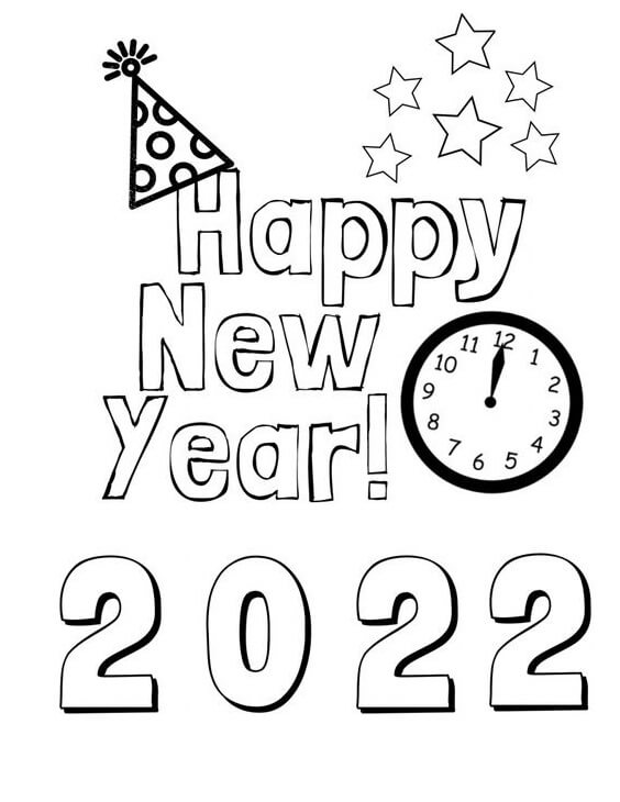 coloring page wishes for the new year