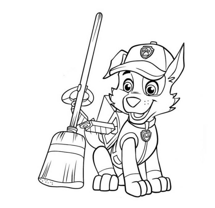coloring book Rocky sweeps - Paw Patrol