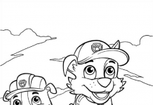 coloring pages running dogs from Paw Patrol cartoons