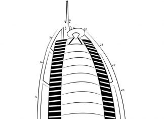 coloring pages modern building hotel sail Dubai