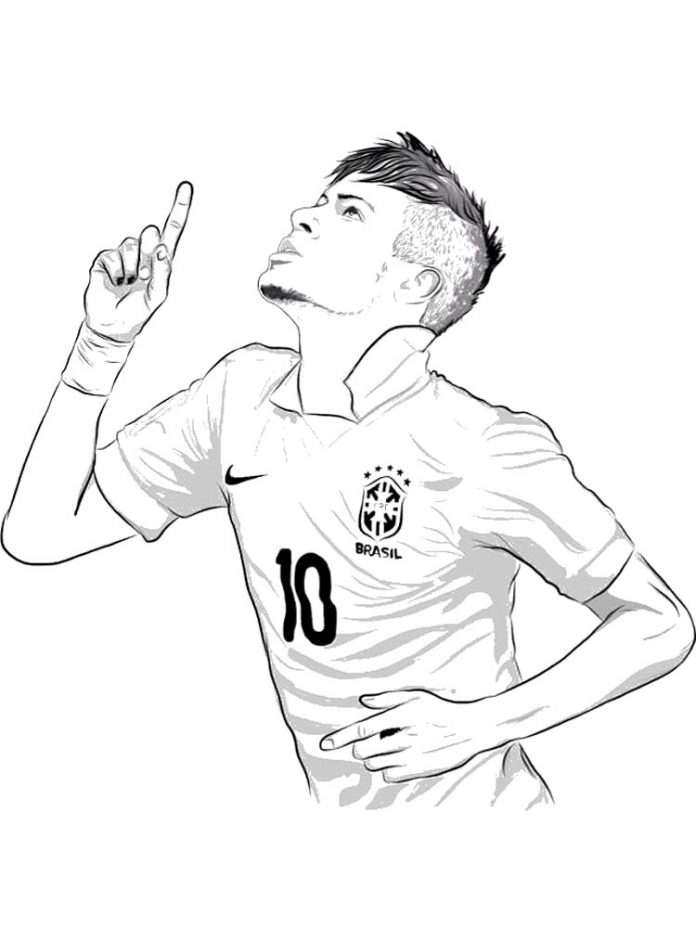 zawodnik z numerem 10 - Neymar do druku dla chłopców