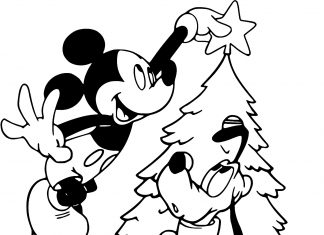 Farebný list Pluto Mickey Mouse a Vianoce na vytlačenie