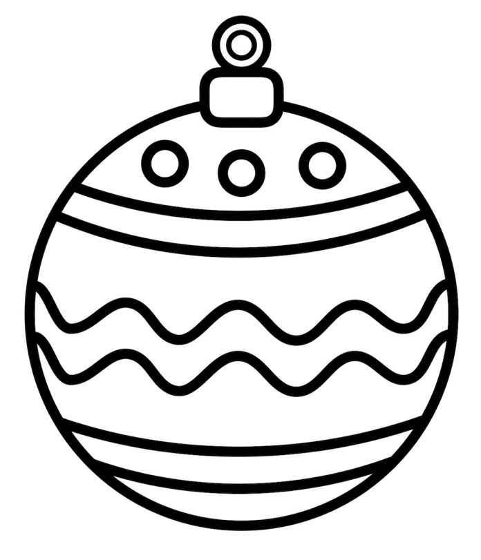 Printable large Christmas bauble coloring book