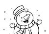 boneco de neve colorido e sorridente, imprimível para crianças