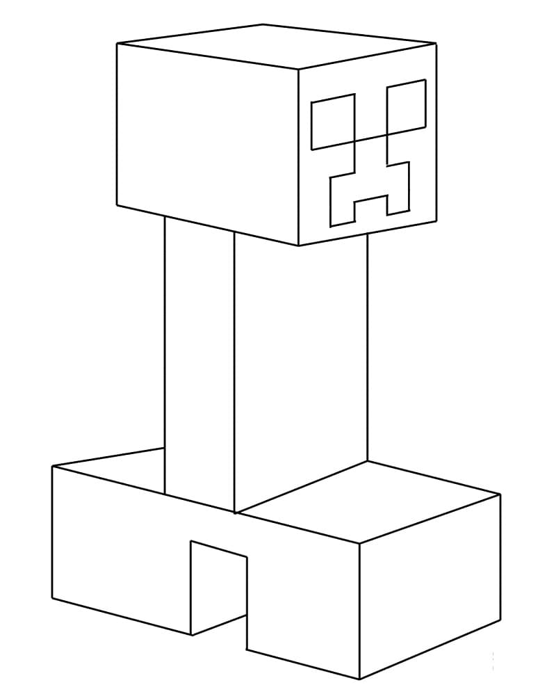 Creeper from minecraft coloring book for kids