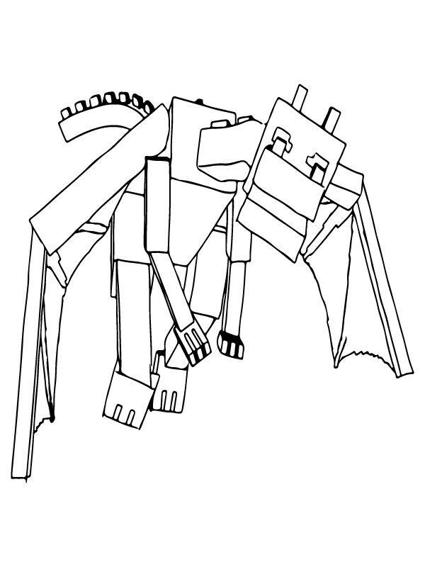 Dragon from the game minecraft coloring book
