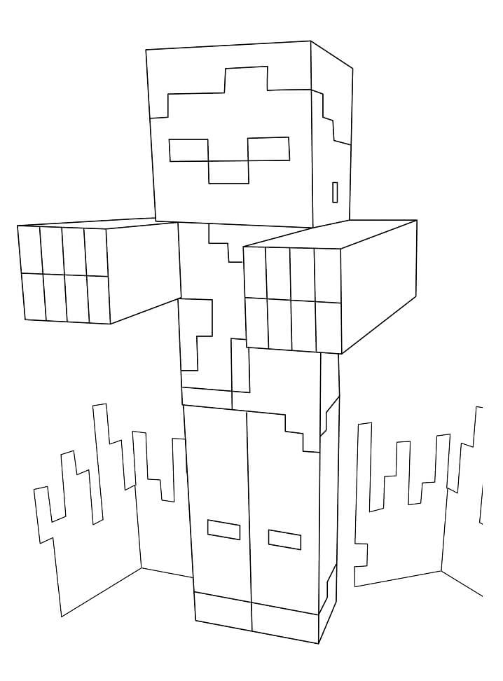 Zombie minecraft coloring book