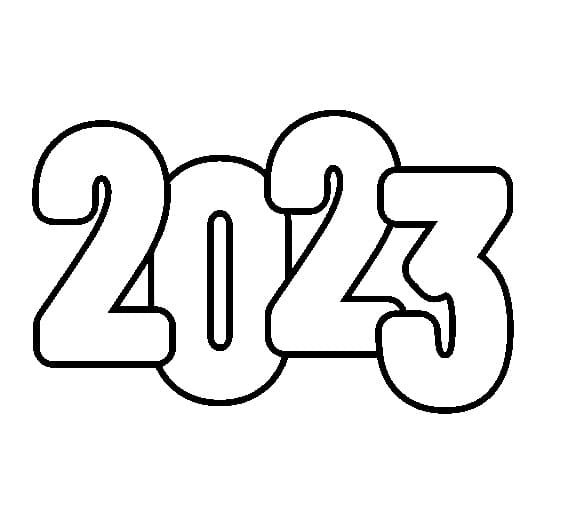 Kolorowanka napis 2023 do druku