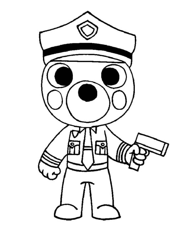 Dôstojník Doggy Piggy Roblox omaľovánky