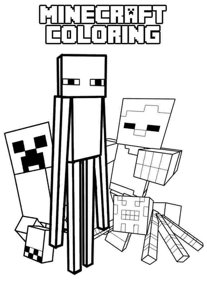 Dog and minecraft characters coloring book